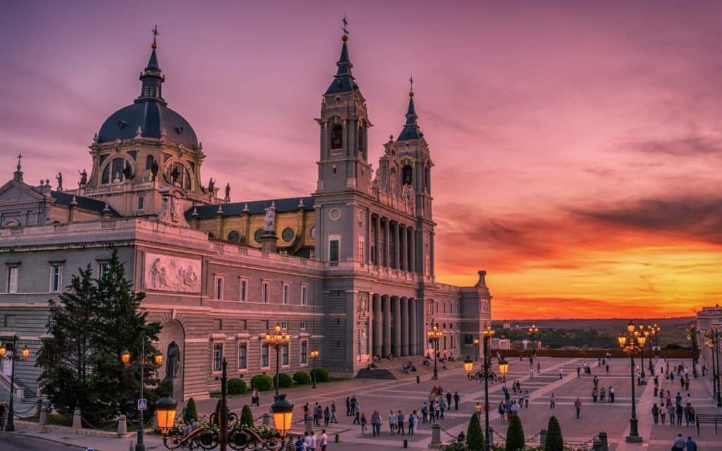 Sunset at the Almudena Cathedral