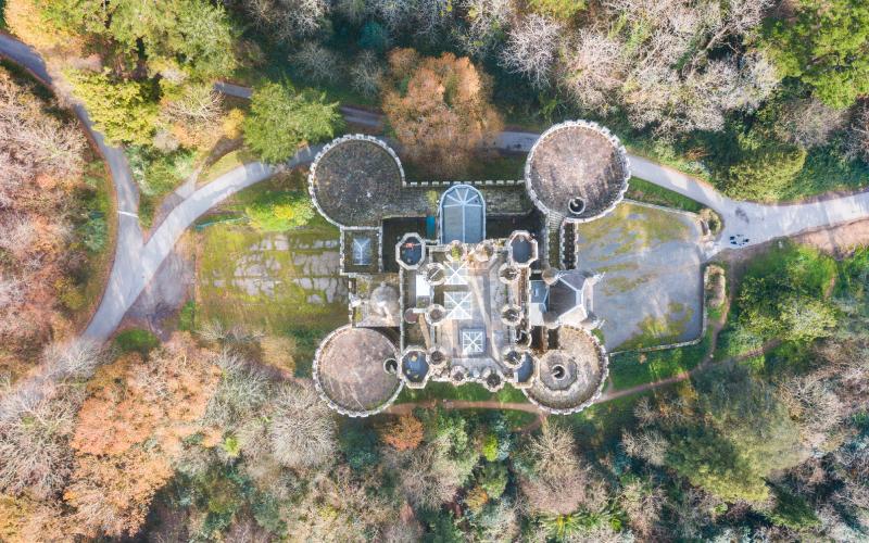 Aerial view of Butrón Castle