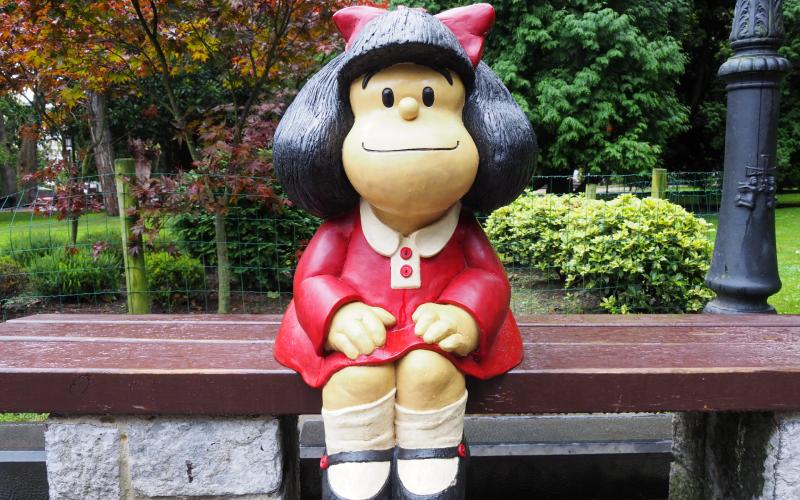 Mafalda, one of the sculptures of Oviedo