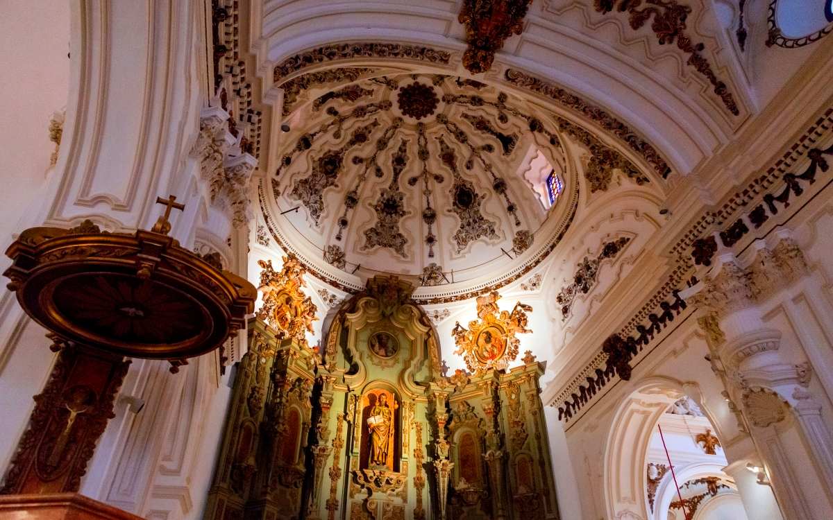 Inside the church of Santiago the Apostle