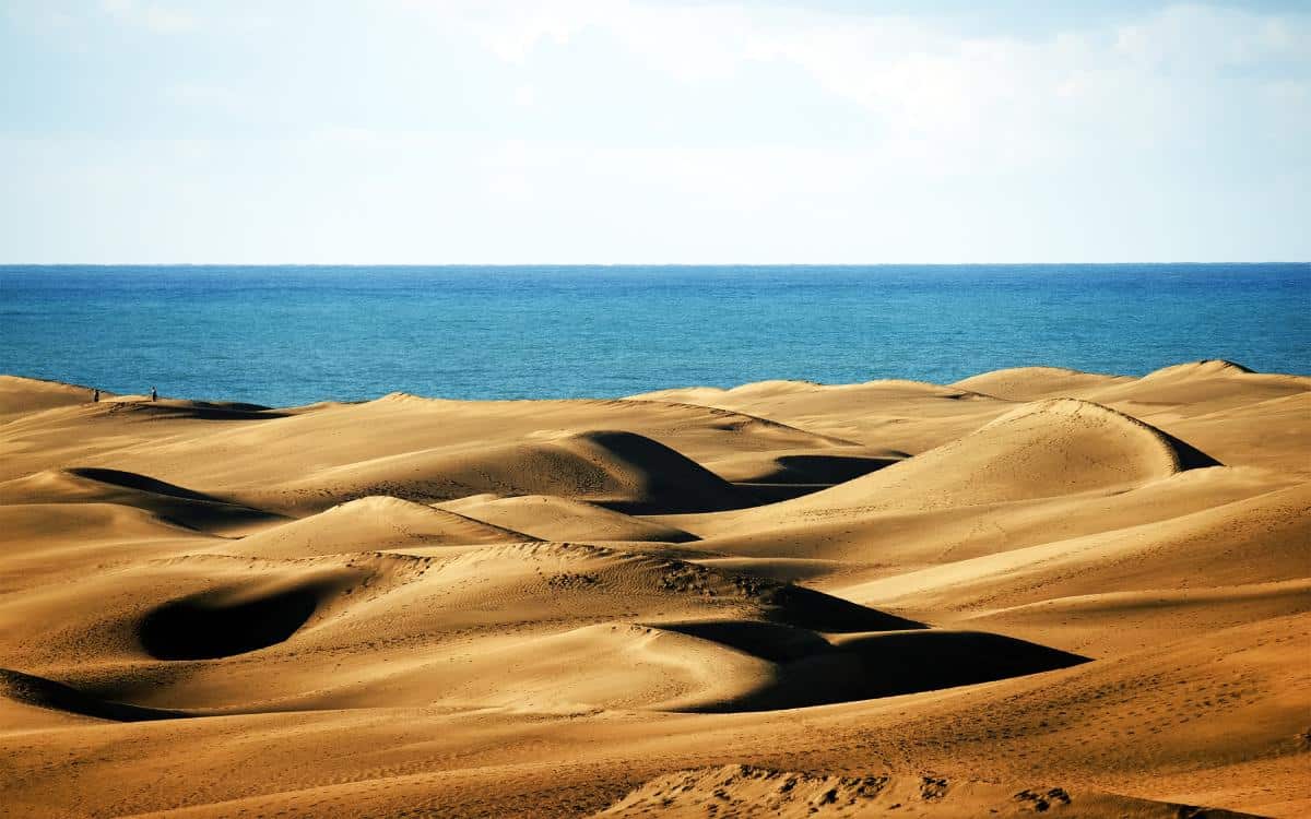 Море песка, обнимающее океан