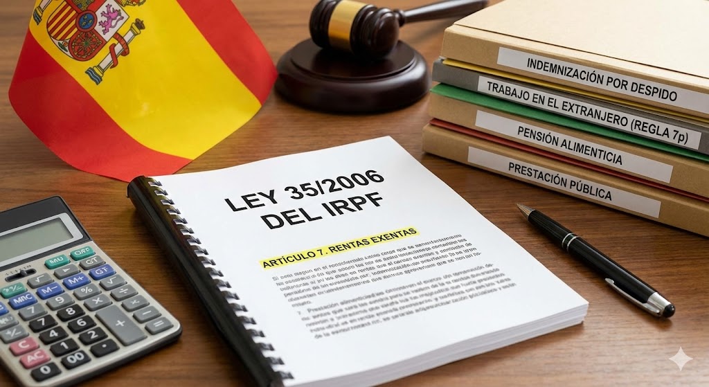 Доходы, освобожденные от налогообложения (Rentas Exentas): полный перечень ст. 7 Ley 35/2006