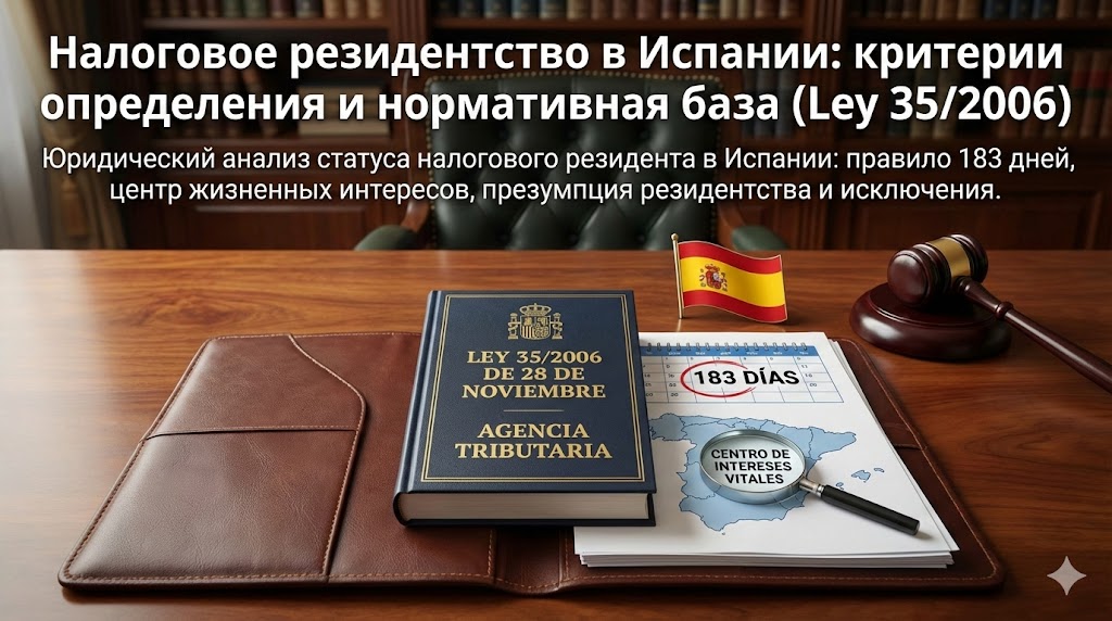 Налоговое резидентство в Испании: критерии определения и нормативная база (Ley 35/2006)
