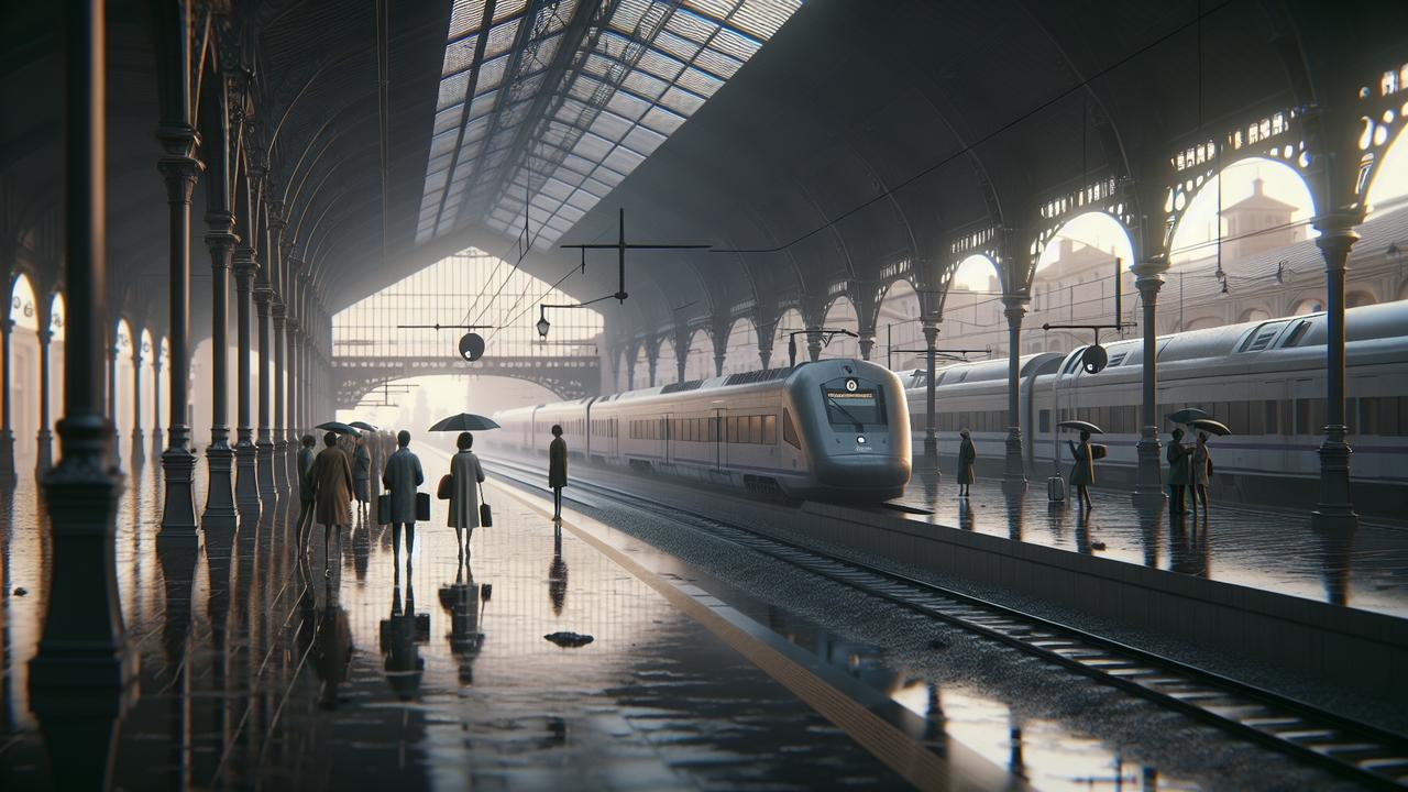 Иллюстрация к статье: Сбои на железной дороге и ограничения на трассах
Администратор железнодорожной инфраструктуры Adif (госкомпания железных дорог) приостановил движение поездов между Оуренсе (провинция в Галисии) и Сантьяго (столица автономии), а также между Оуренсе и Виго‑Гихар (пригород Виго). Это решение последовало за ухудшением погодных условий и ростом рисков для движения.