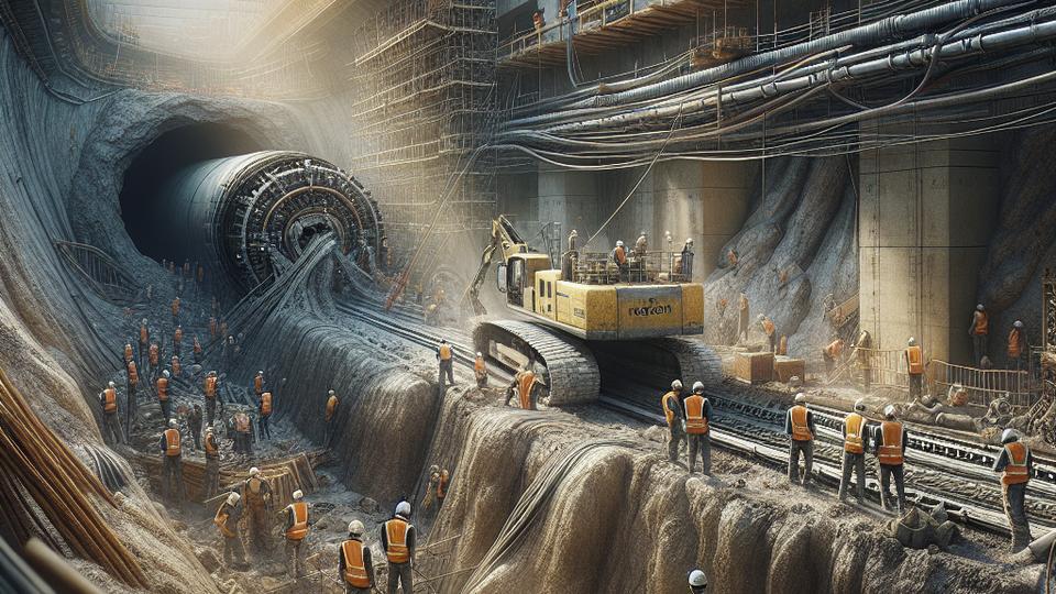 Иллюстрация к статье: Строительство тоннеля и методы работ на линии 5 метро