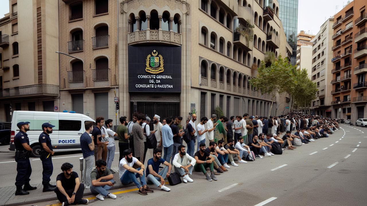 Очереди у консульства Пакистана в Барселоне из‑за справок