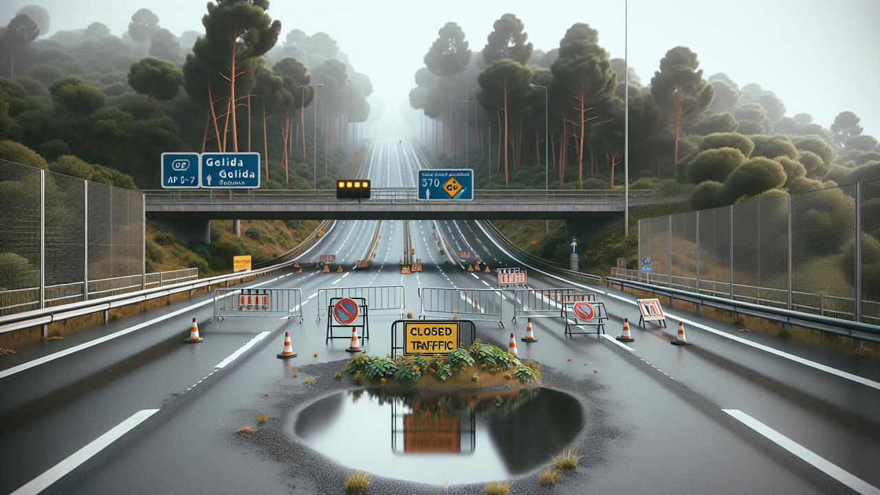 Из-за риска обрушения закрыли участок AP-7 в Гелиде на несколько дней