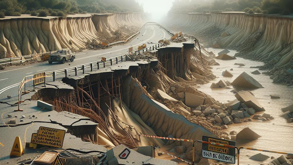 Река Аллама разрушила участок дороги GR-4105 в провинции Гранада