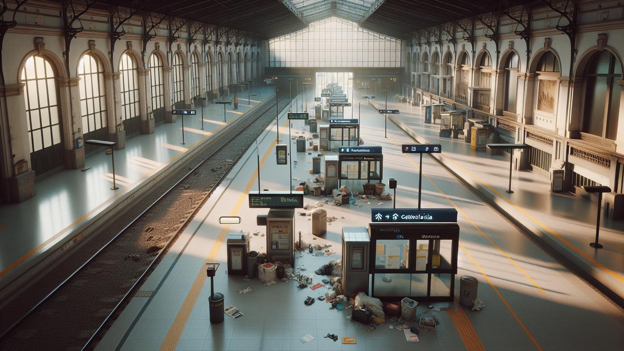 Иллюстрация к статье: Станция Rodalies на площади Каталонии