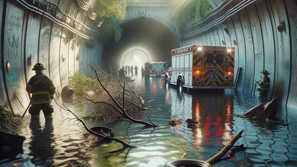 Иллюстрация к статье: Действия пожарных и состояние туннеля